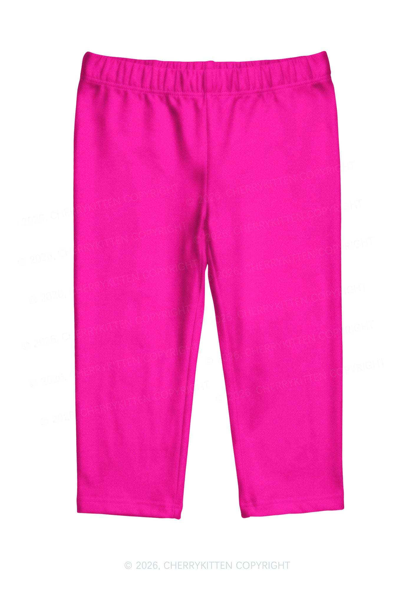 Hot Pink Plain Y2K Print Capri Pants Cherrykitten