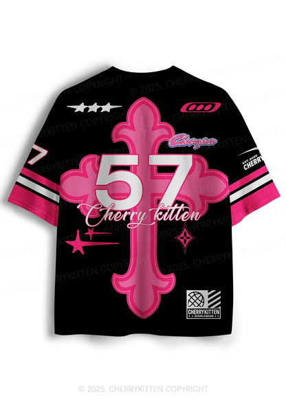 Custom Pink Cross Y2K Sport Jersey Shirts Cherrykitten