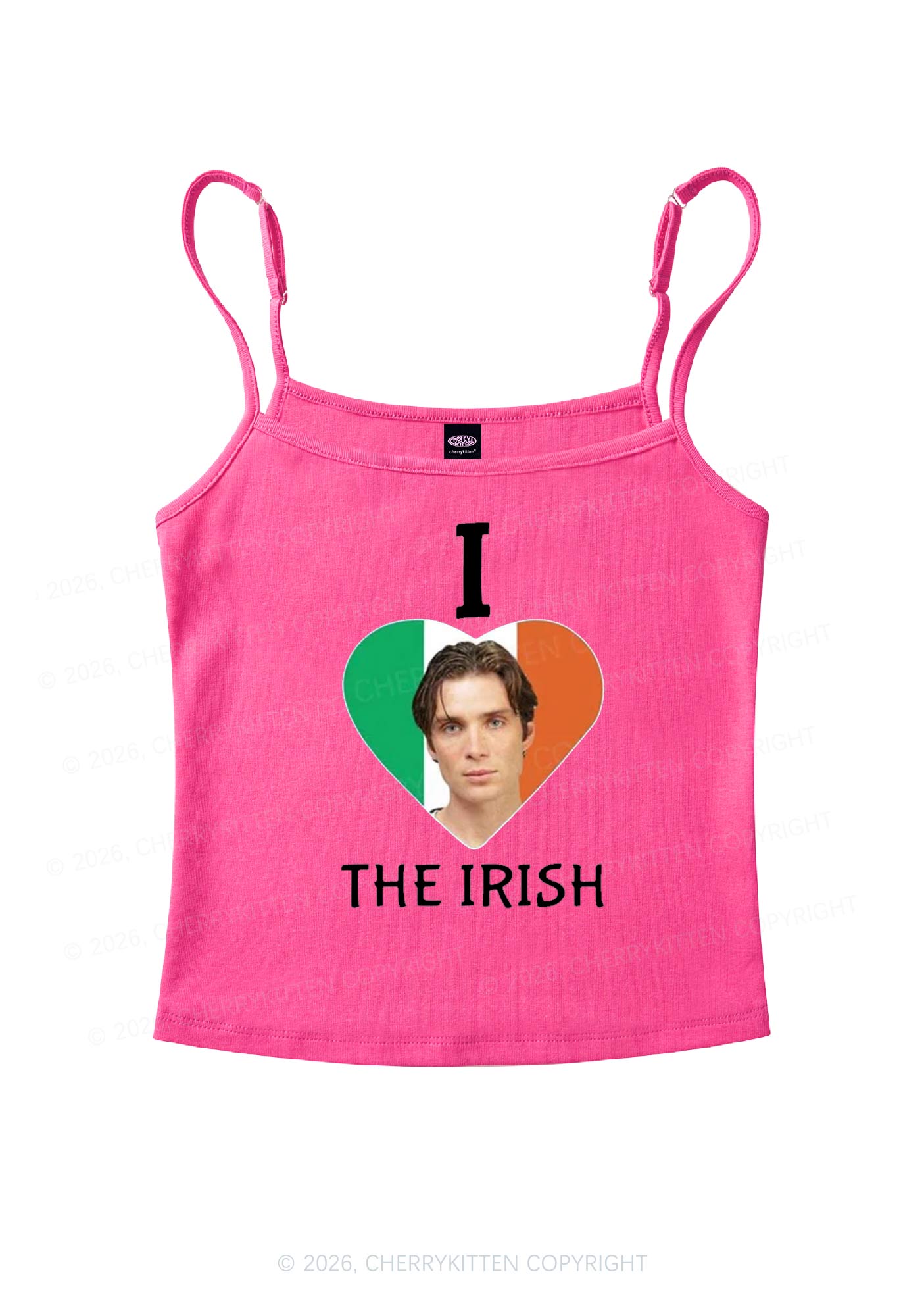 I Love The Irish Custom Photo St Patricks Y2K Spaghetti Strap Cami Cherrykitten