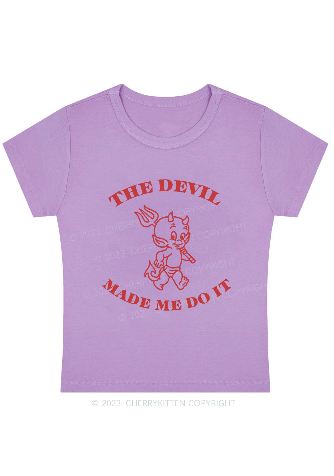 The Devil Made Me Do It Y2K Baby Tee Cherrykitten