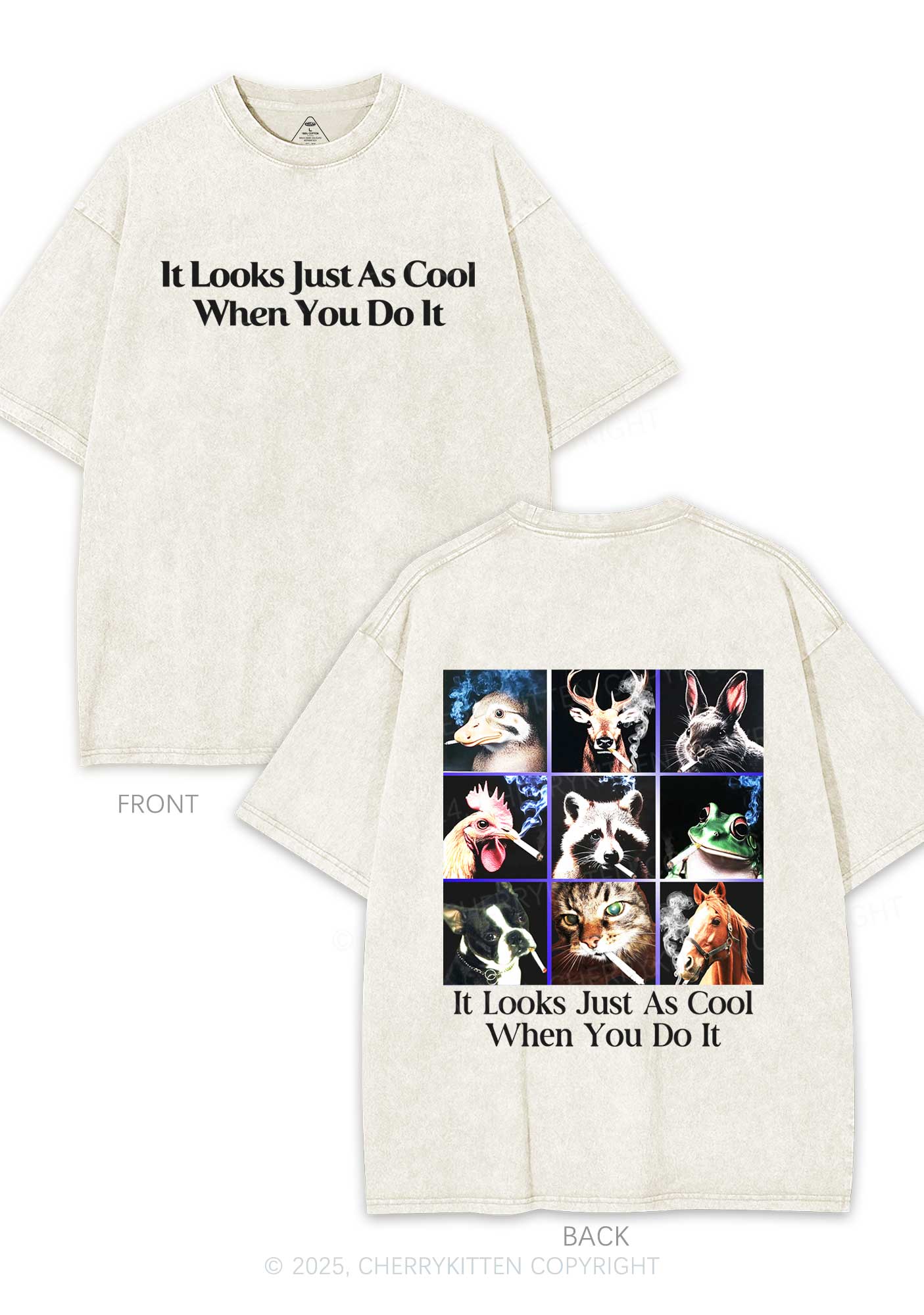 It Looks Just As Cool Y2K Shirts Washed Tee Cherrykitten