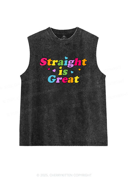 Straight Is Great Pride Y2K Washed Muscle Tank Cherrykitten