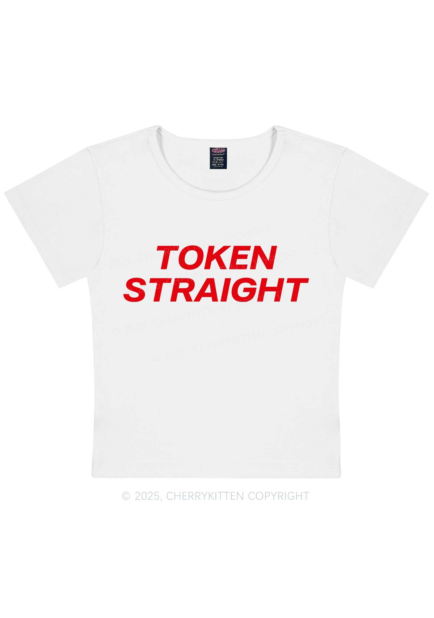Token Straight Pride Y2K Baby Tee Cherrykitten