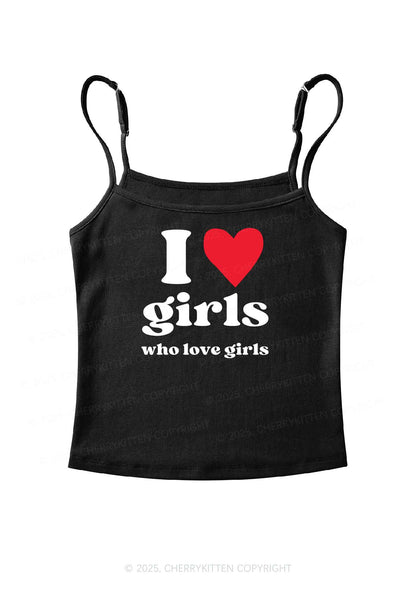 Girls Love Girls Pride Y2K Spaghetti Strap Cami Cherrykitten