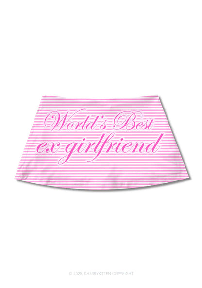 Worlds Best Ex Girlfriend Valentine's Day Y2K Print Mini Skirt Cherrykitten