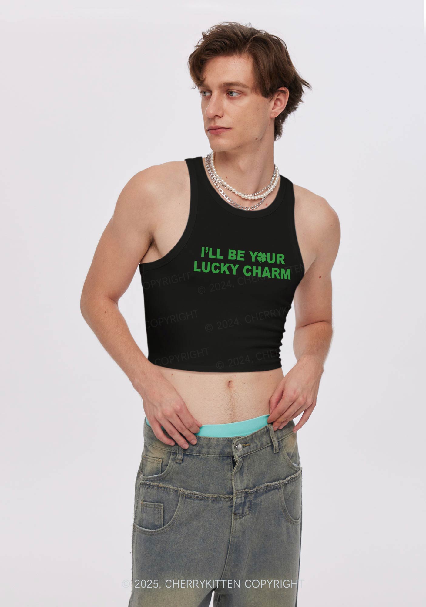 Be Your Lucky Charm St Patricks Y2K Crop Tank Top Cherrykitten