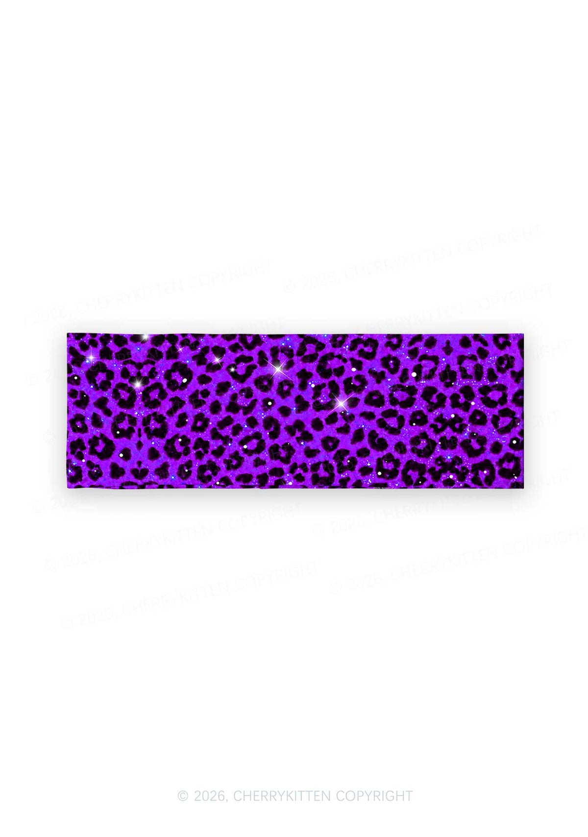 Dark Purple Leopard Y2K Print Headband Cherrykitten