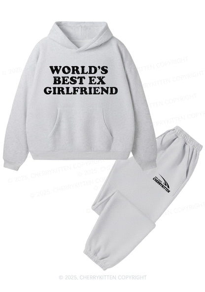 Best Ex Girlfriend Y2K Fleece Hoodie Set Cherrykitten