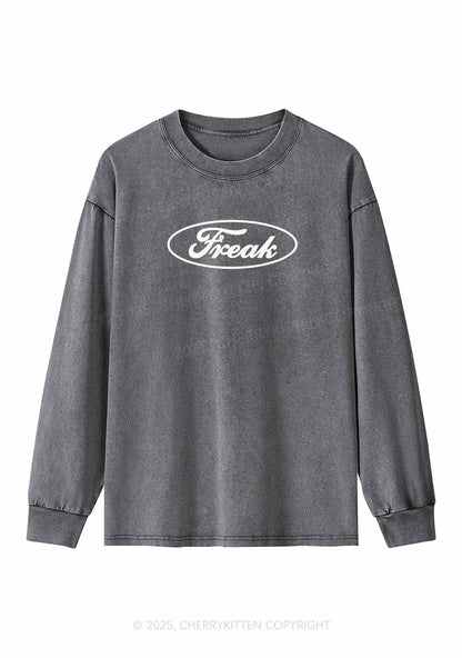 Oval Freak Y2K Washed Long Sleeves Cherrykitten