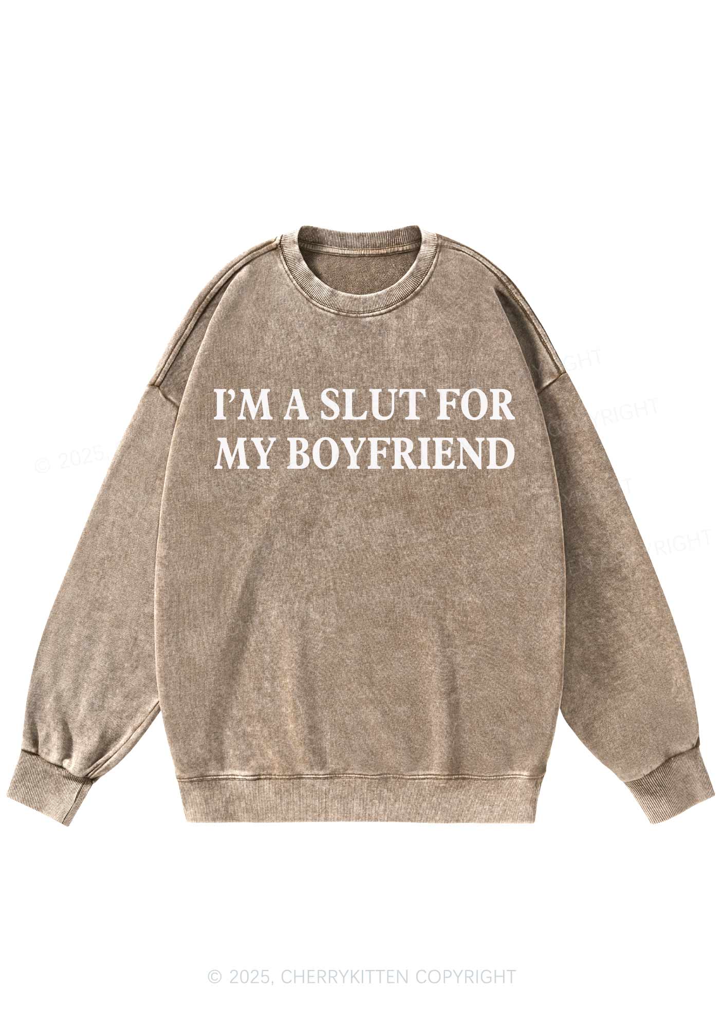 Slxt For My Girlfriend Y2K Washed Sweatshirts Cherrykitten