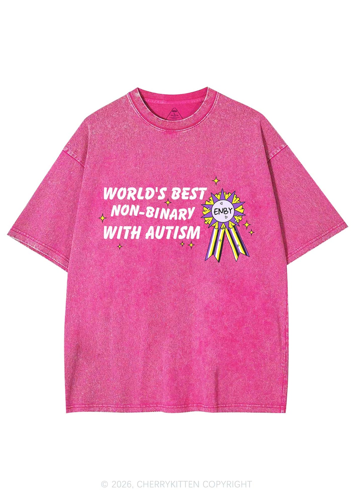 Worlds Best Nonbinary Y2K Shirts Washed Tee Cherrykitten
