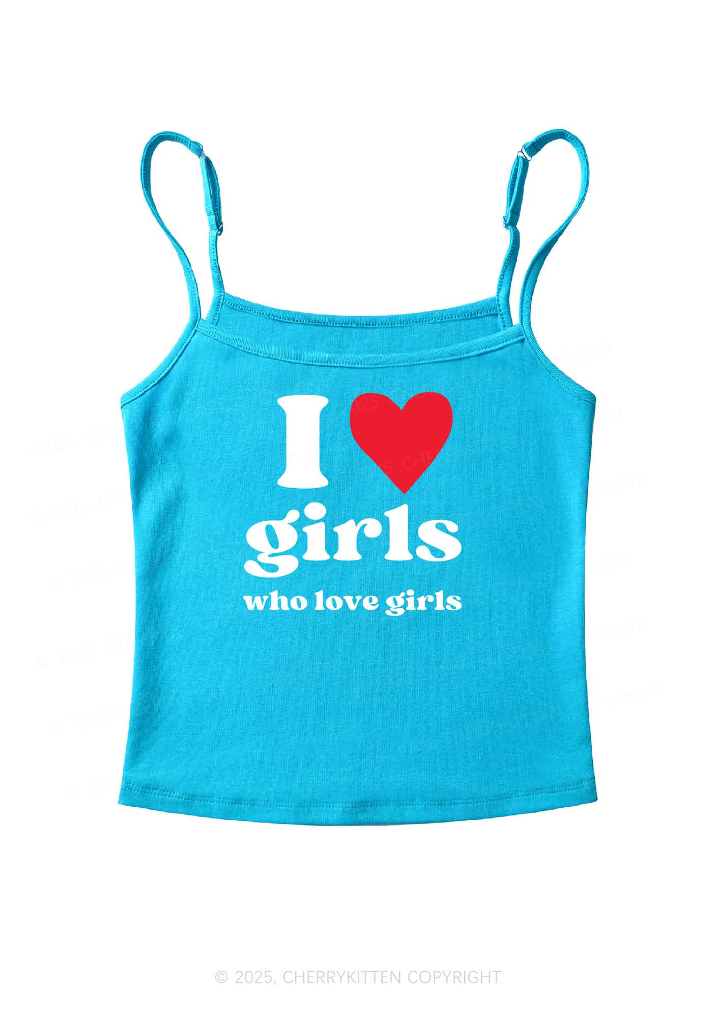 Girls Love Girls Pride Y2K Spaghetti Strap Cami Cherrykitten
