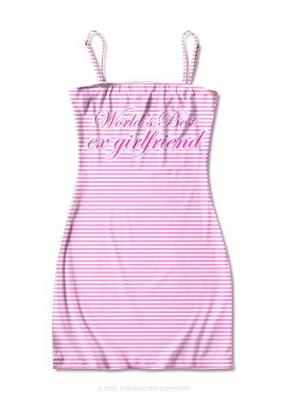 Worlds Best Ex Girlfriend Valentine's Day Y2K Print Slip Dress Cherrykitten