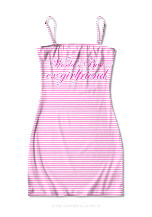Worlds Best Ex Girlfriend Valentine's Day Y2K Print Slip Dress Cherrykitten