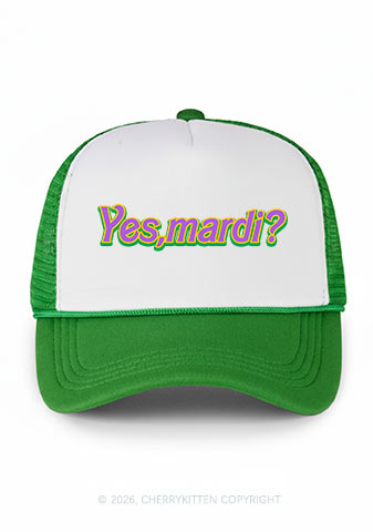 Yes Mardi Y2K Colorblock Trucker Hat Cherrykitten