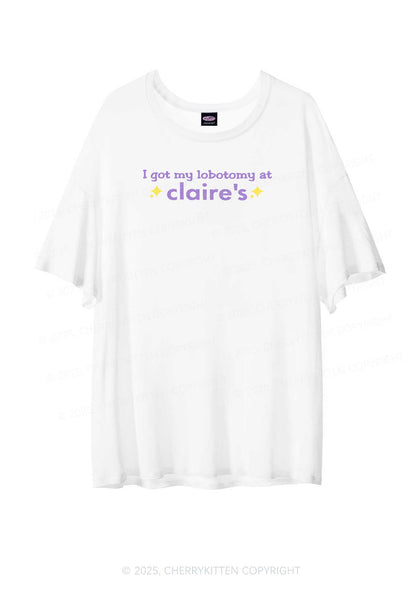 I Got My Lobotomy At Claire's Y2K Sheer Boyfriend Tee Cherrykitten