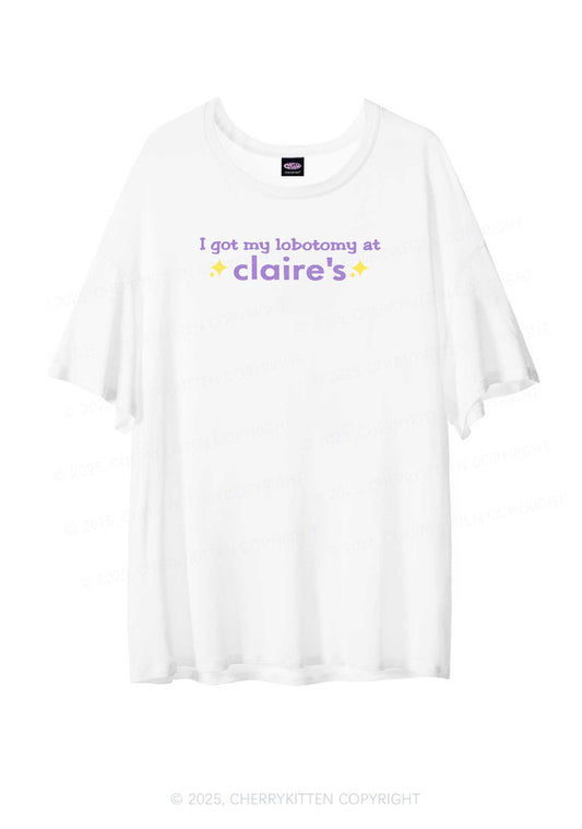 I Got My Lobotomy At Claire's Y2K Sheer Boyfriend Tee Cherrykitten