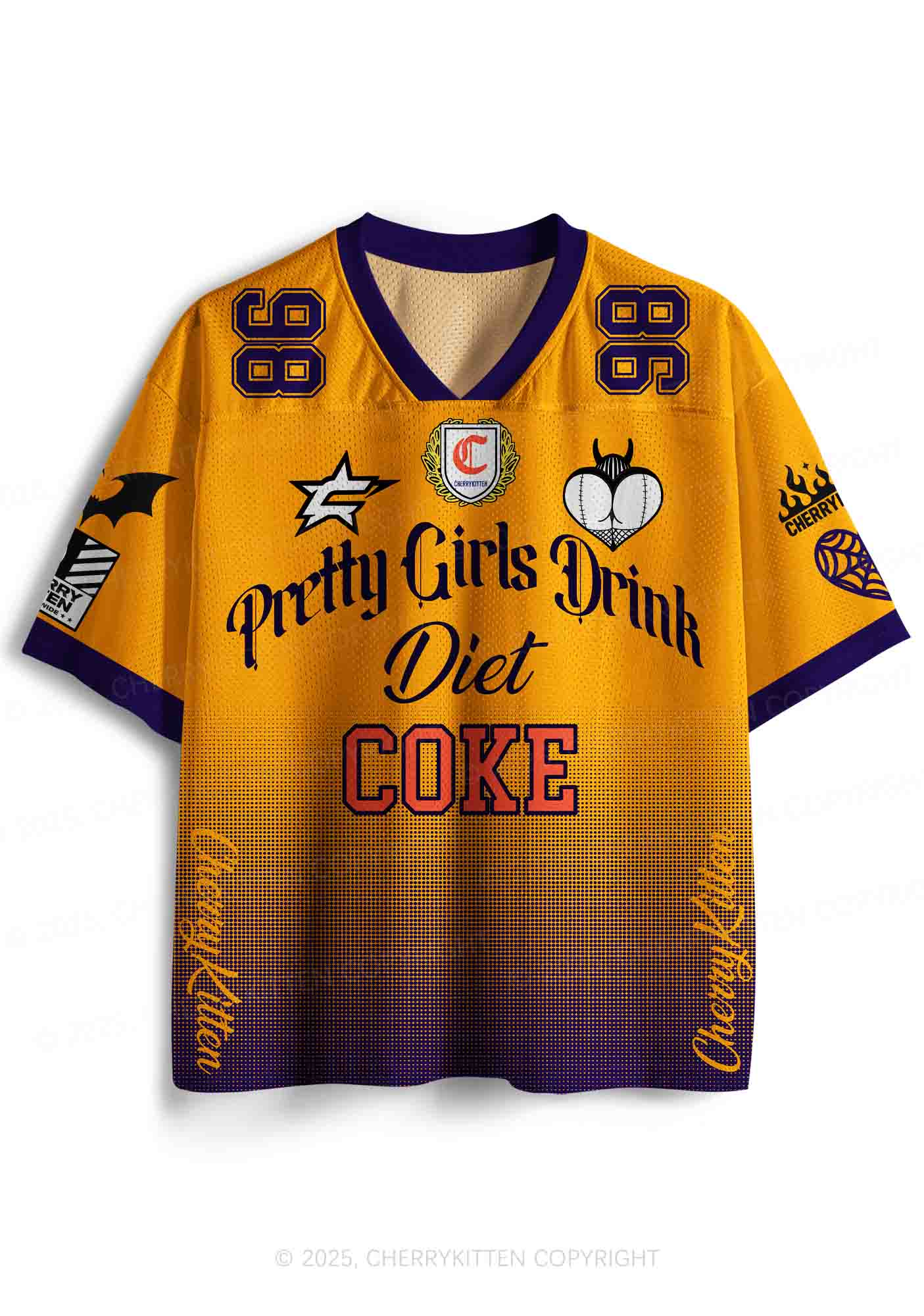 Custom Pretty Girls Drink Diet Coke Y2K Sport Jersey Shirts Cherrykitten