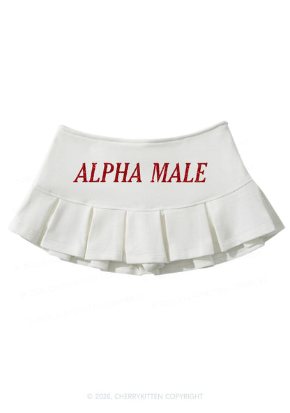 Glitter Alpha Male Y2K Mini Pleated Skirts Cherrykitten