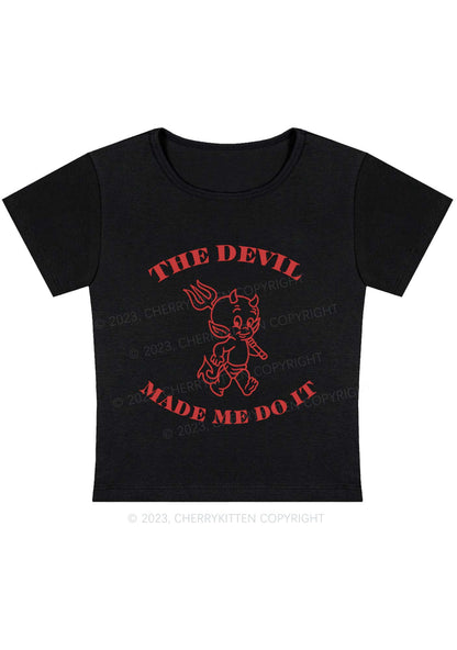 Curvy The Devil Made Me Do It Baby Tee Cherrykitten