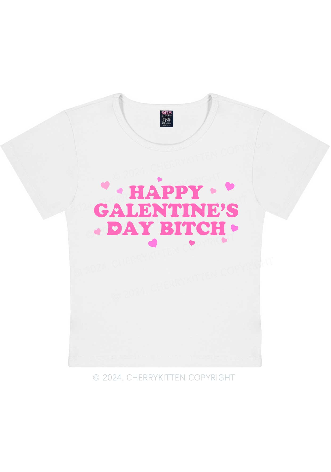 Happy Galentines Day Y2K Valentine's Day Baby Tee Cherrykitten