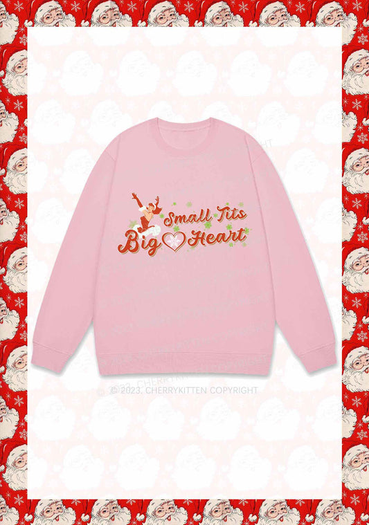 Small But Big Heart Christmas Y2K Sweatshirt Cherrykitten