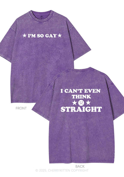 Im So Gay Two Sides Pride Y2K Shirts Washed Tee Cherrykitten