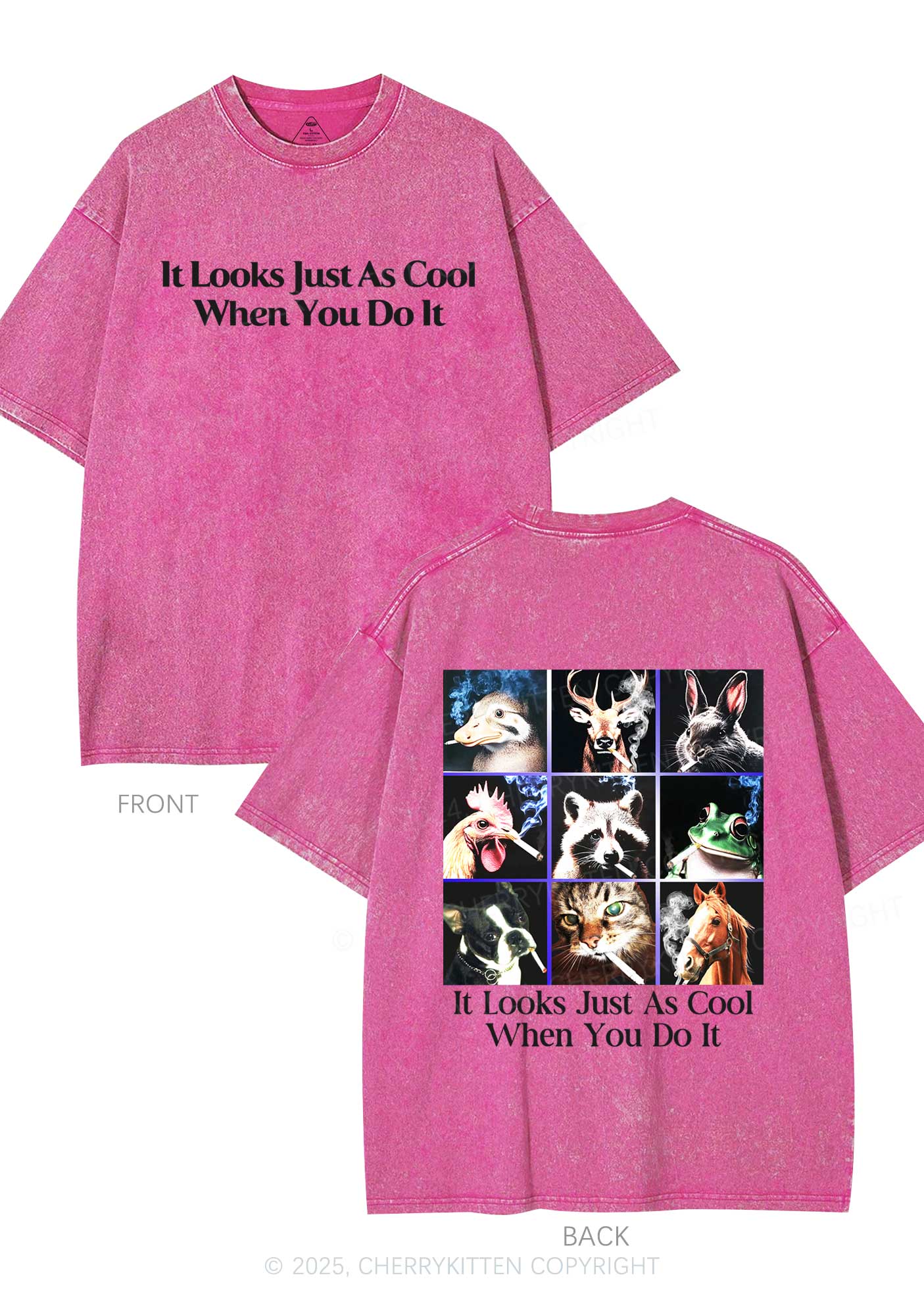 It Looks Just As Cool Y2K Shirts Washed Tee Cherrykitten