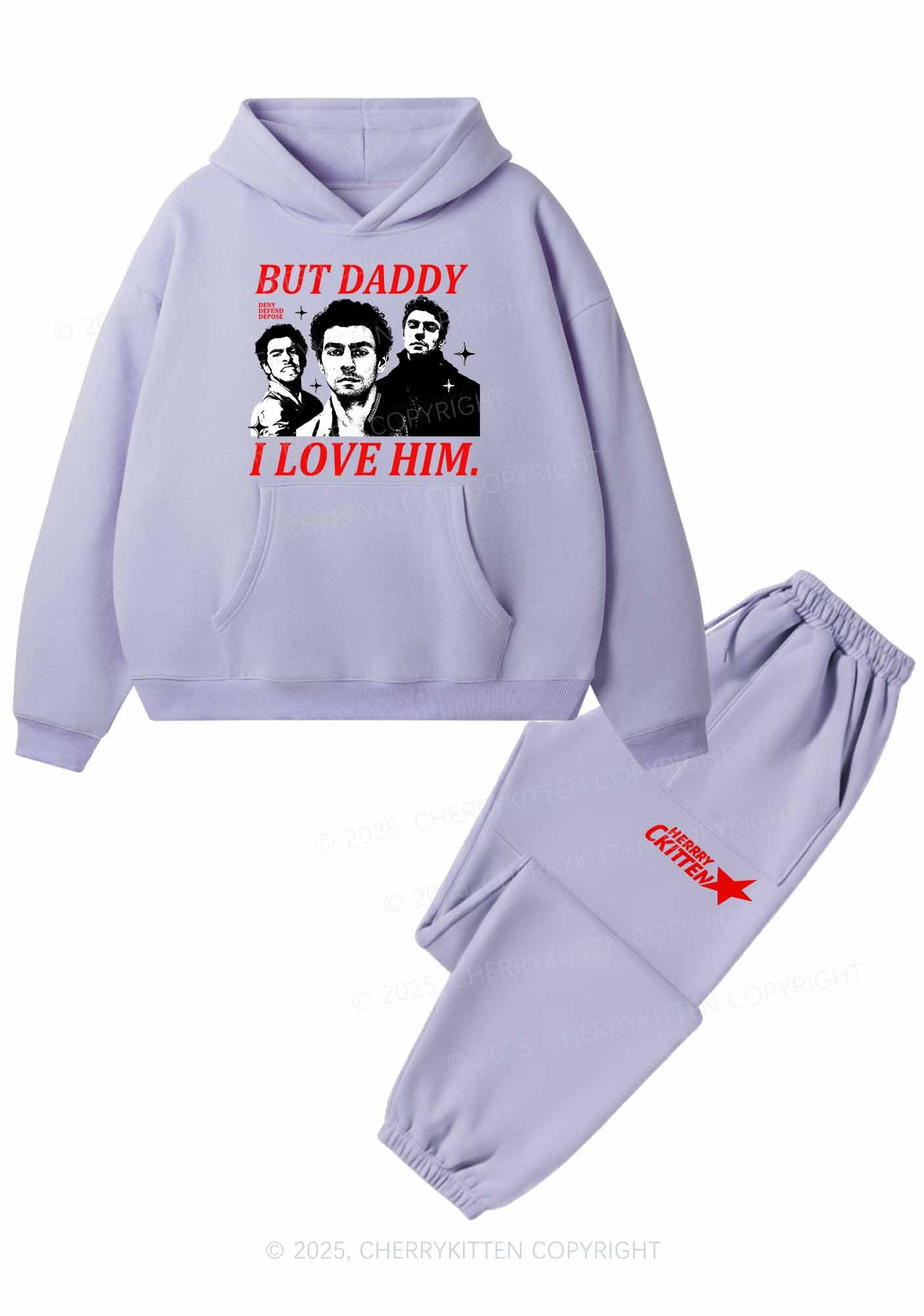 Daddy I Love Luigi Y2K Fleece Hoodie Set Cherrykitten