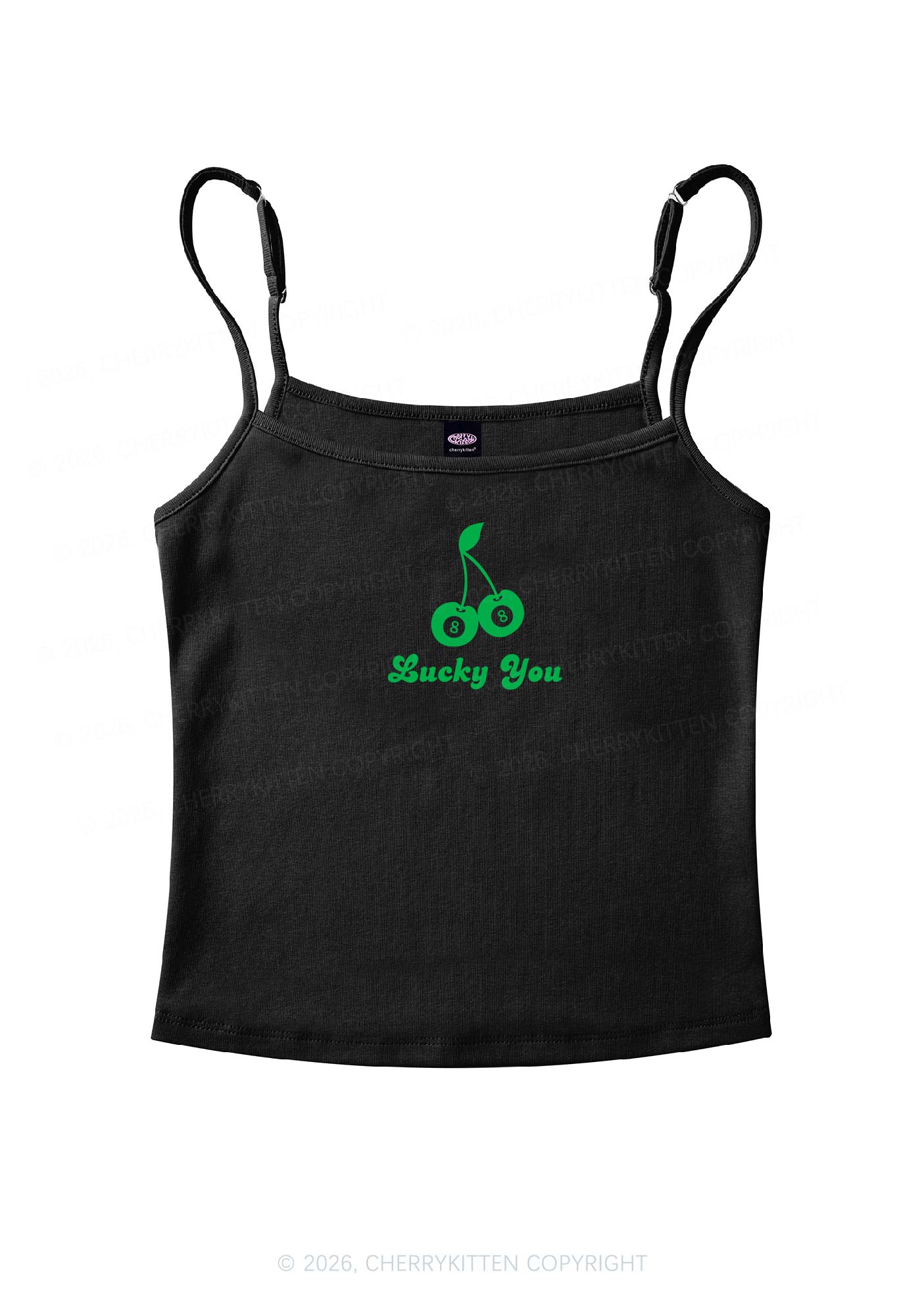 Lucky Eight St Patricks Y2K Spaghetti Strap Cami Cherrykitten