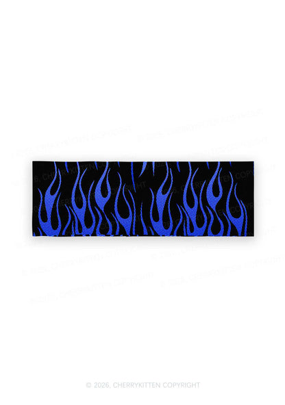 Royal Blue Flame Y2K Print Headband Cherrykitten