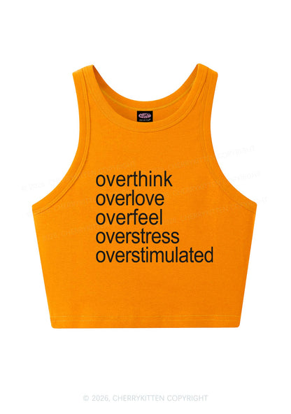 Overstimulated Slogan Y2K Crop Tank Top Cherrykitten