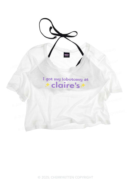 I Got My Lobotomy At Claire's Y2K Sheer Crop Tee Cherrykitten
