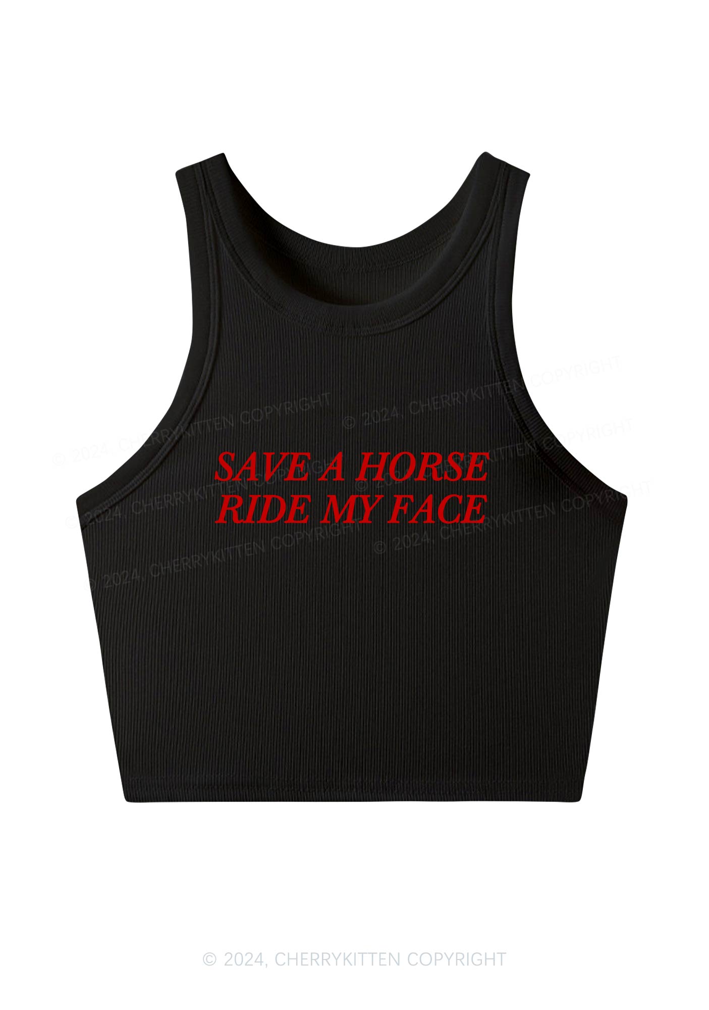Ride My Face Y2K Crop Tank Top Cherrykitten