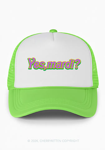Yes Mardi Y2K Colorblock Trucker Hat Cherrykitten