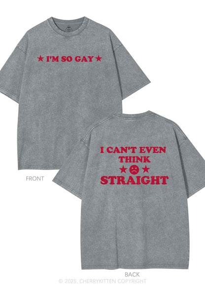 Im So Gay Two Sides Pride Y2K Shirts Washed Tee Cherrykitten