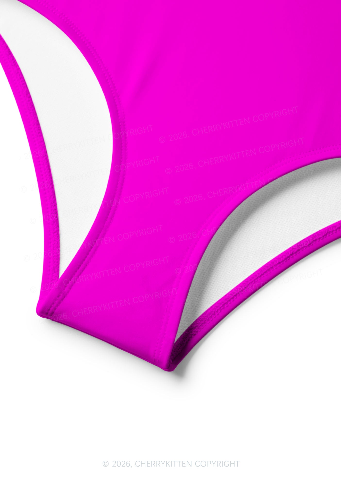 Rose Red Plain Y2K Print Bikini Set Cherrykitten