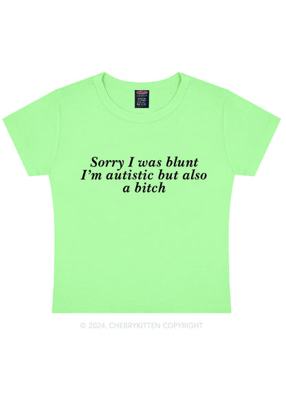 Sorry I Was Blunt Y2K Baby Tee Cherrykitten