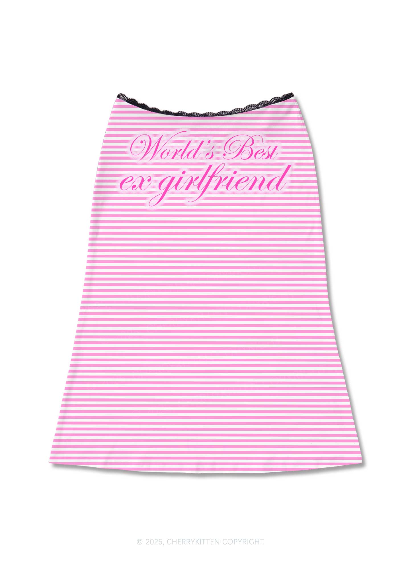 Worlds Best Ex Girlfriend Valentine's Day Y2K Print Midi Skirt Cherrykitten