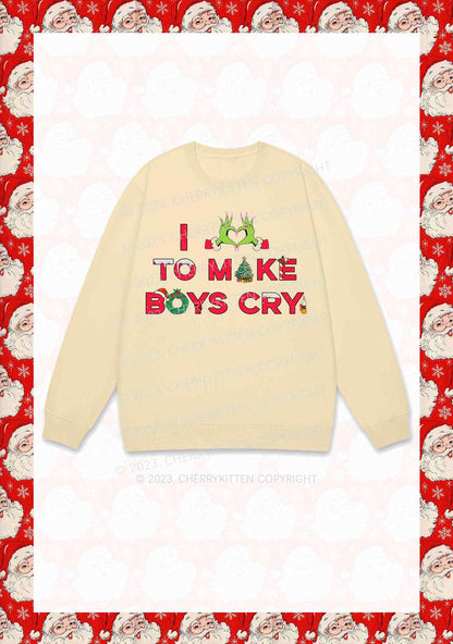 Love To Make Boys Cry Christmas Y2K Sweatshirt Cherrykitten