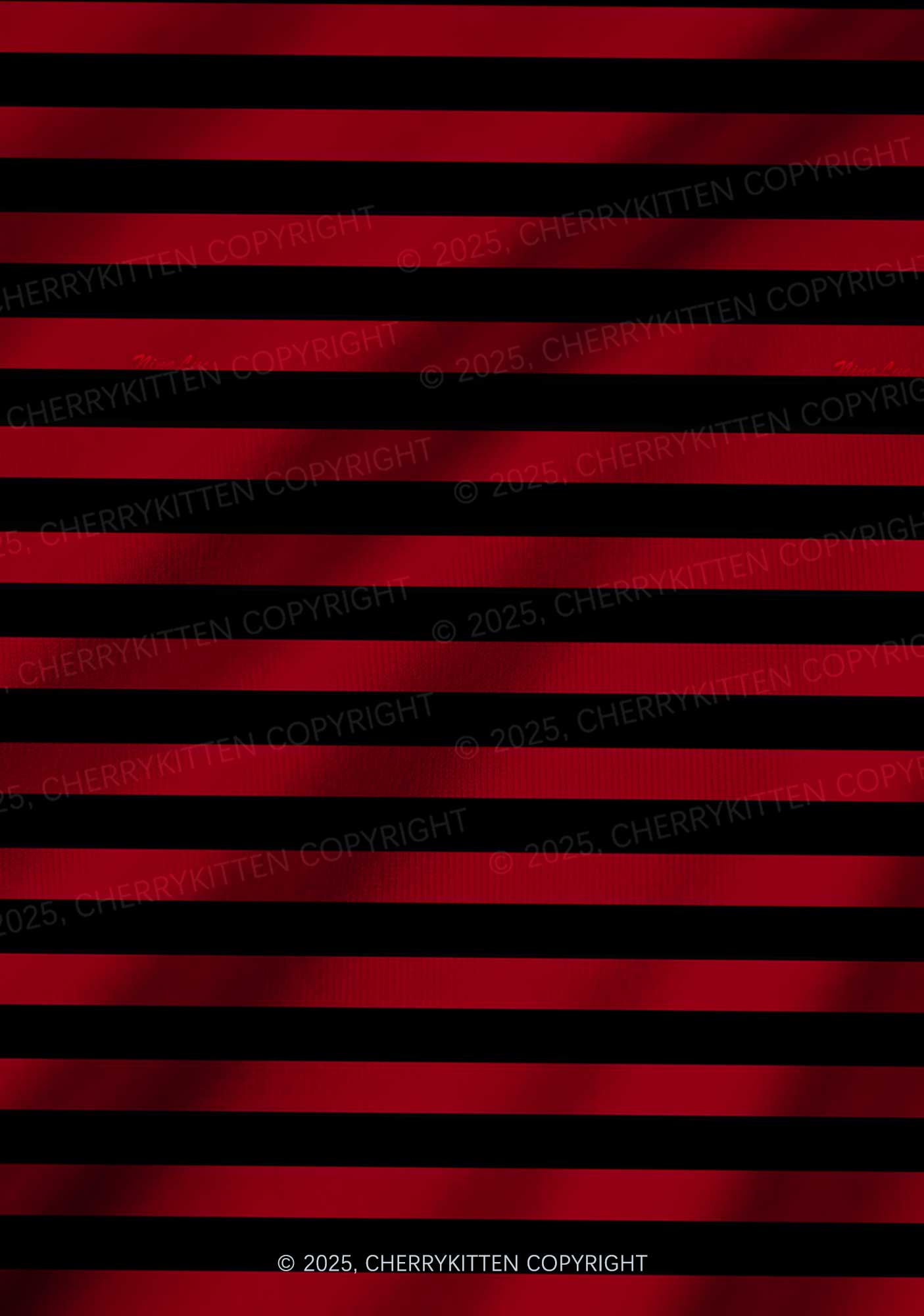 Black And Red Stripe Valentine's Day Y2K Print Long Sleeve Pajama Set Cherrykitten