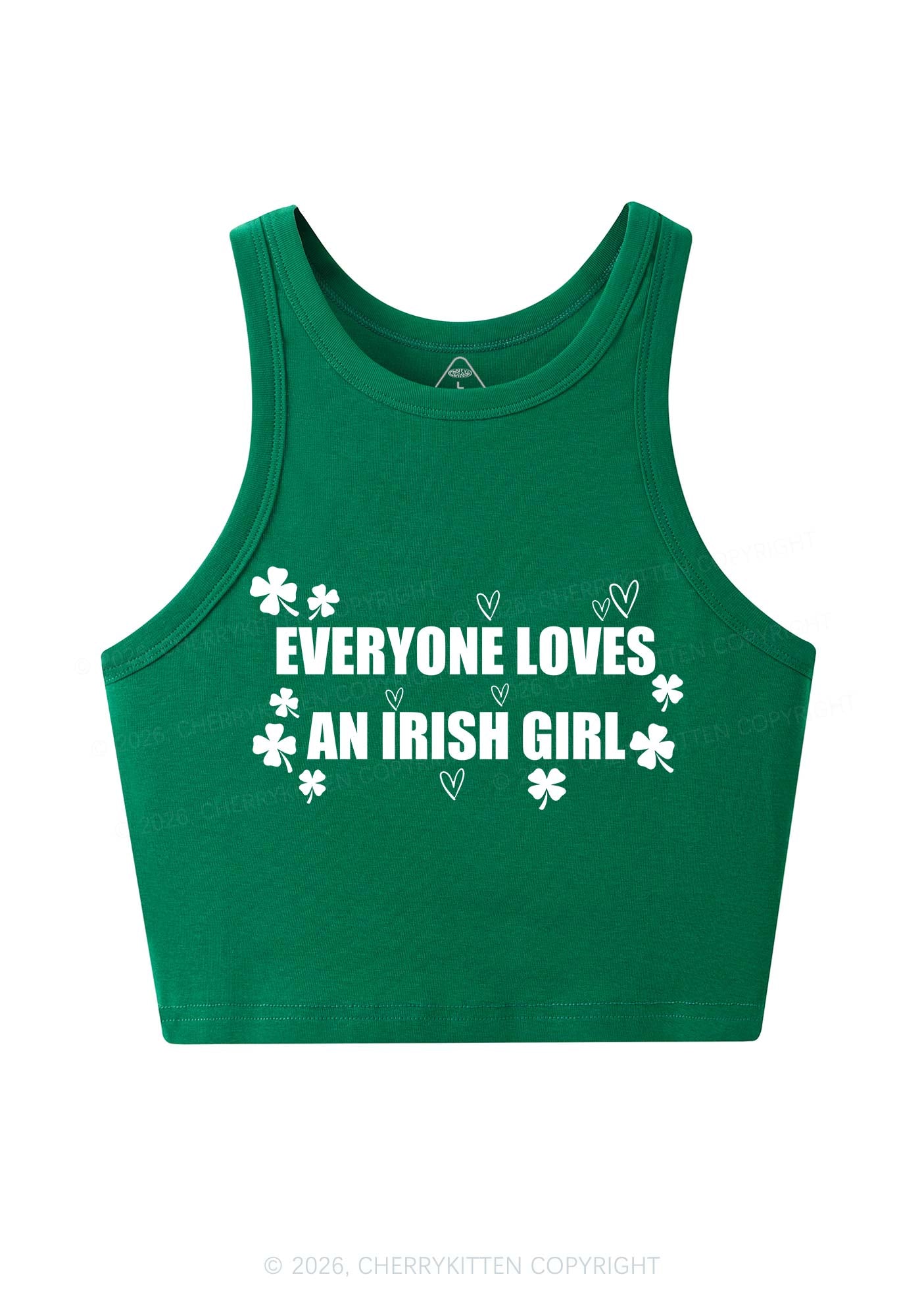 Everyone Loves Irish Girl St Patricks Y2K Crop Tank Top Cherrykitten