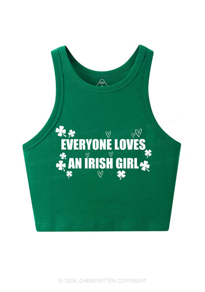 Everyone Loves Irish Girl St Patricks Y2K Crop Tank Top Cherrykitten