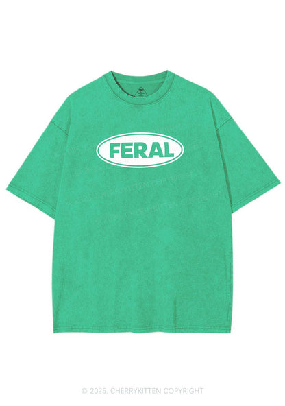 Feral Y2K Shirts Washed Tee Cherrykitten