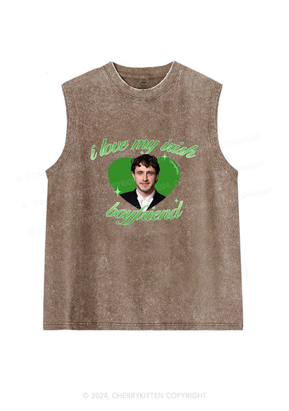Love My Irish Boyfriend St Patricks Y2K Washed Tank Cherrykitten