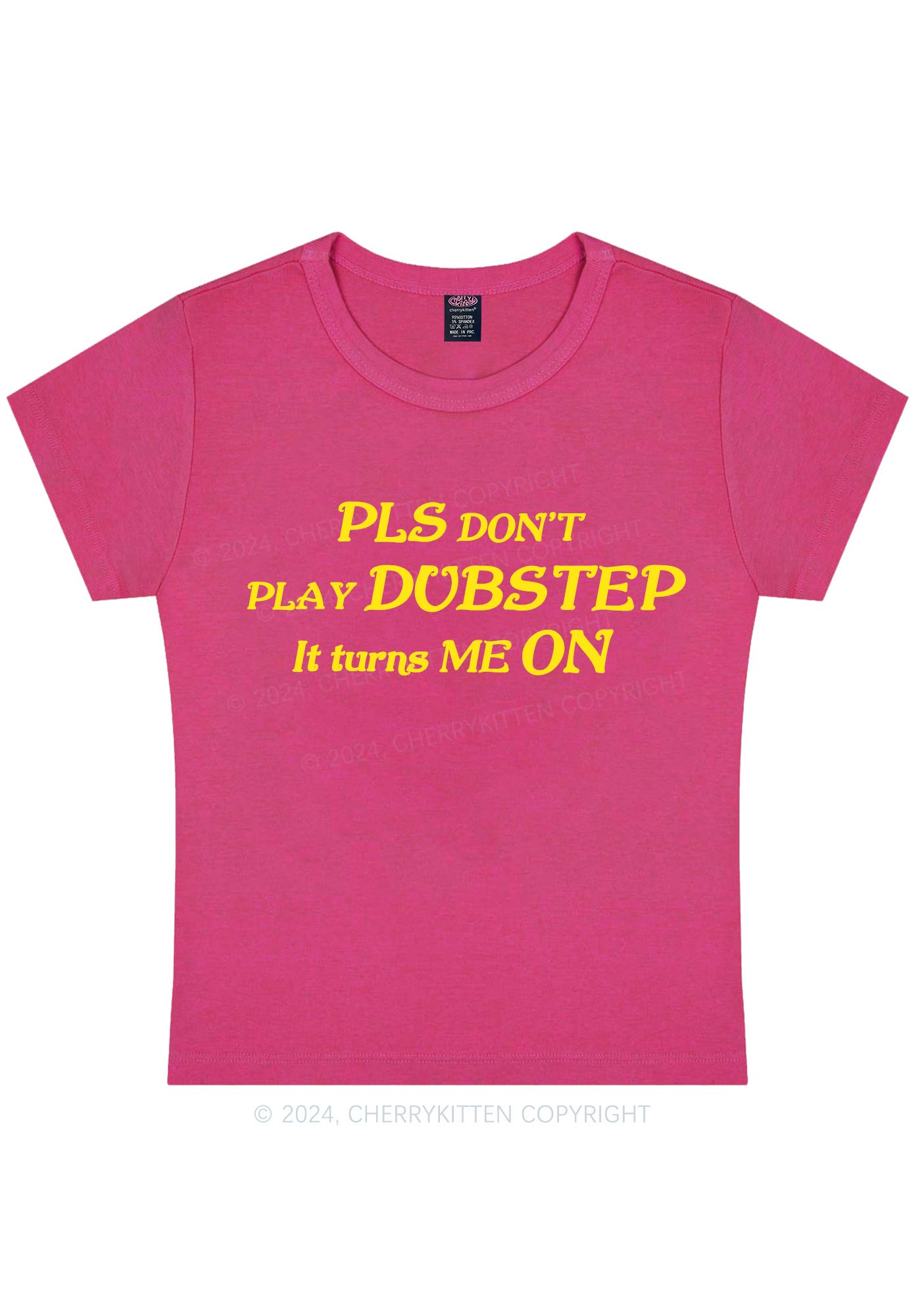 Dubstep Turns Me On Y2K Baby Tee Cherrykitten