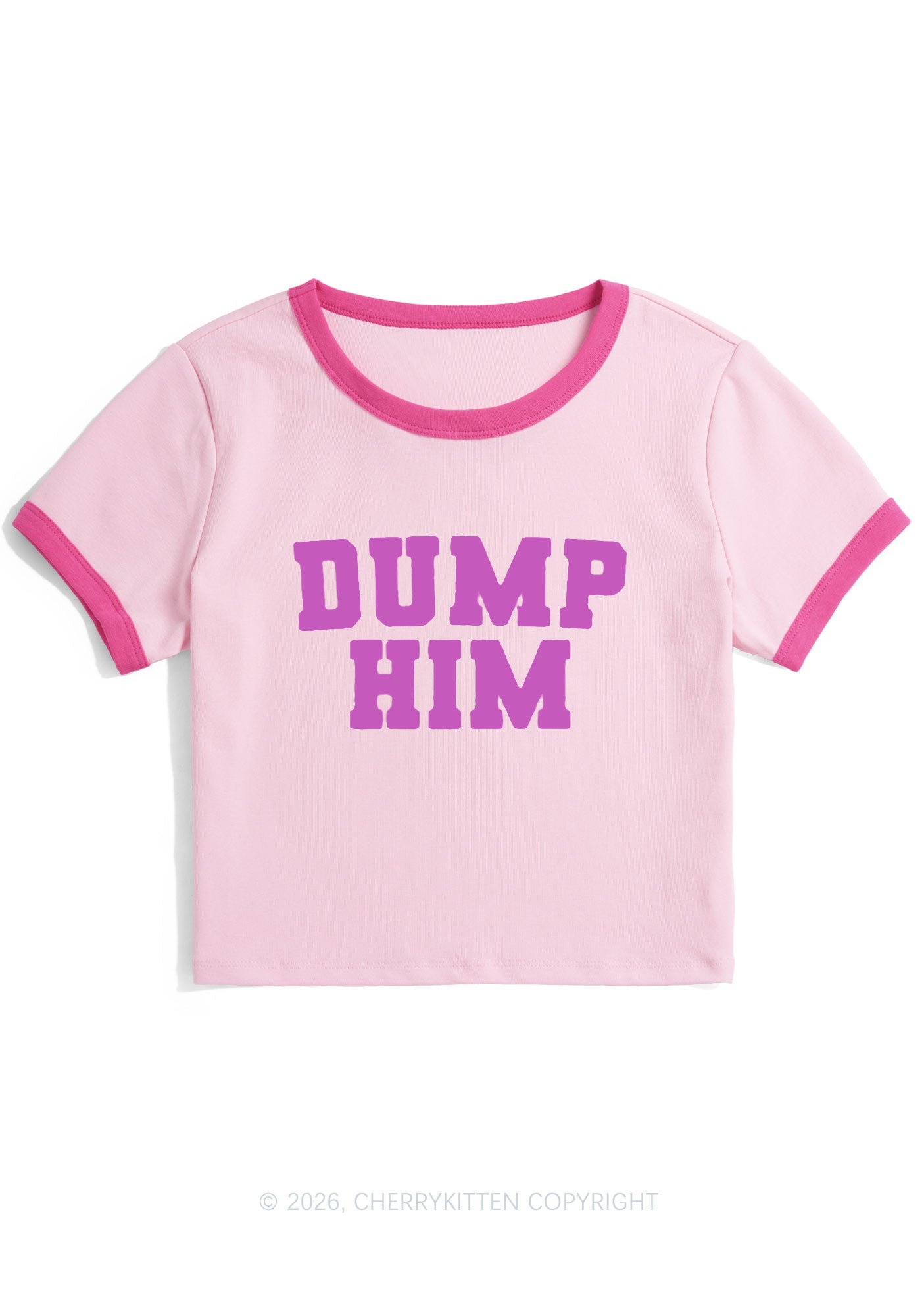 Dump Him Y2K Ringer Tee Cherrykitten