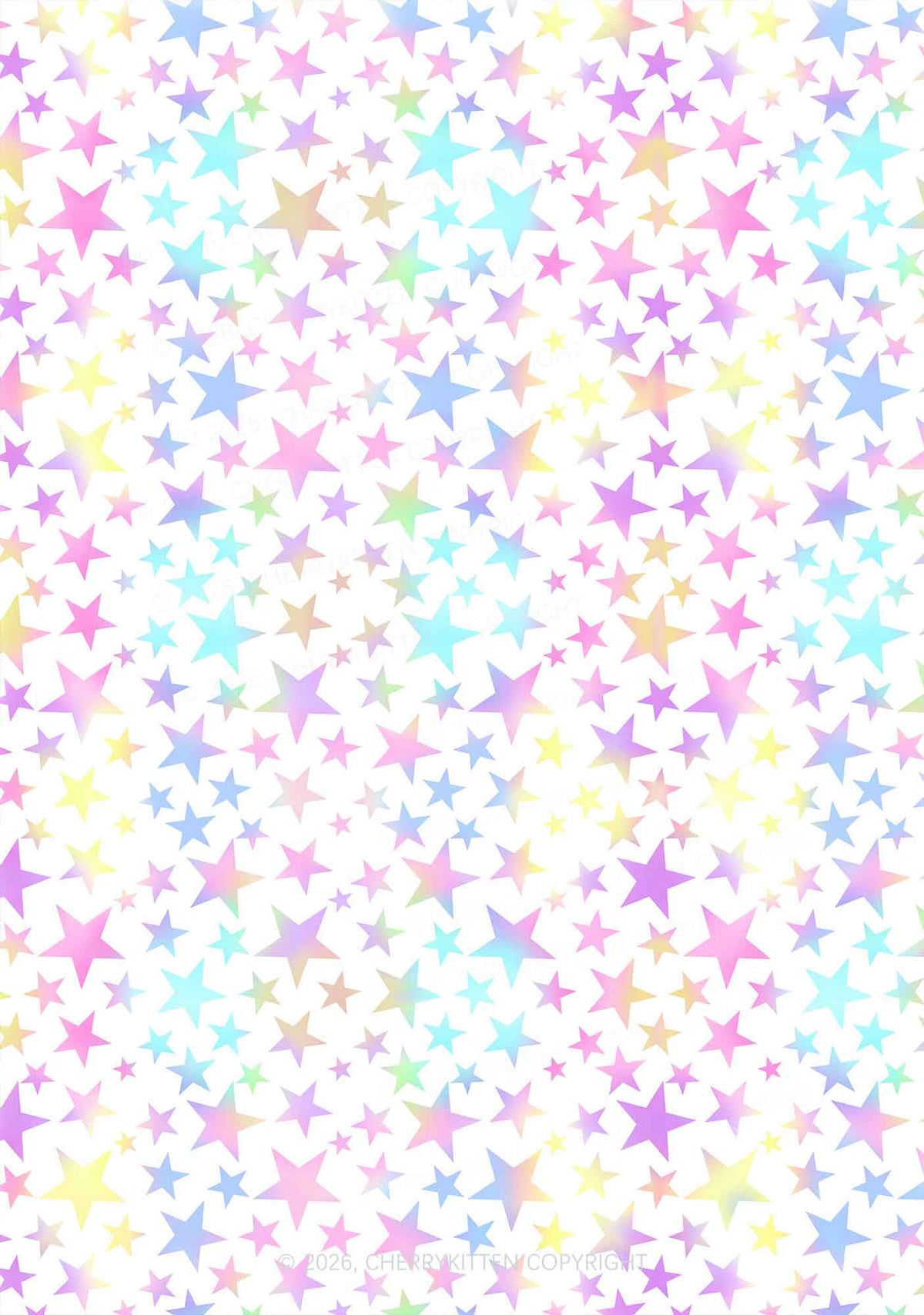 Rainbow Star On White Y2K Print Cami Shorts Pajama Set Cherrykitten
