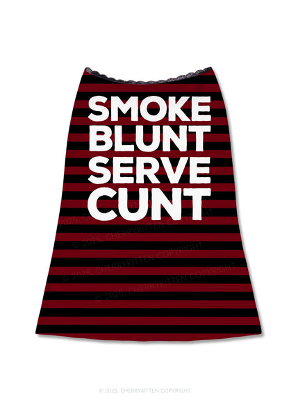 Smoke Blunt Y2K Print Midi Skirt Cherrykitten