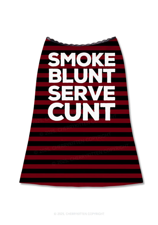 Smoke Blunt Y2K Print Midi Skirt Cherrykitten